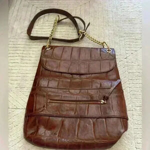 Kate Landry brown crock pattern purse